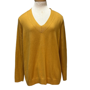 J Jill sz XL honey colored vneck lightweight sweater NWT
